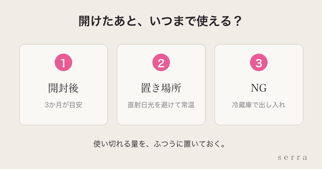 化粧水の使用期限と保管｜開封後3か月が目安