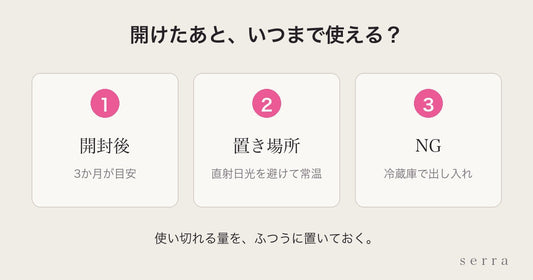 化粧水の使用期限と保管｜開封後3か月が目安